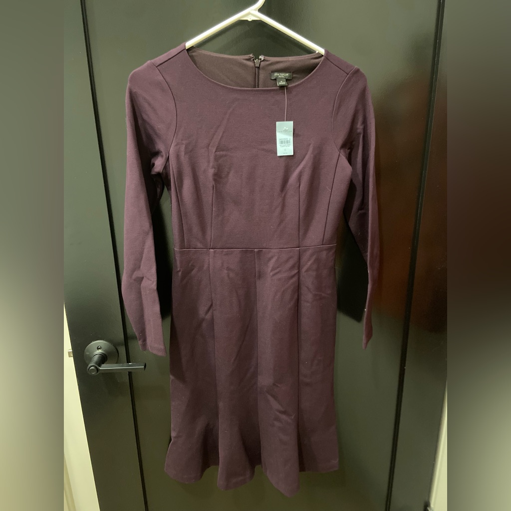 Purple Ann Taylor Work Dress With Back Zip